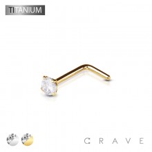 IMPLANT GRADE  SOLID TITANIUM L BEND PRONG NOSE RING